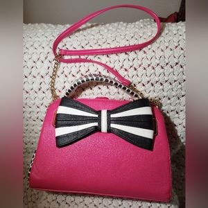 Betsey Johnson One Two Three Bow Satchel/Purse